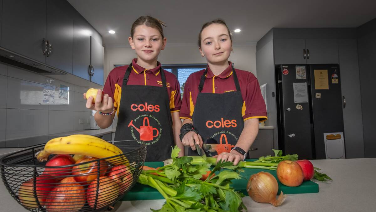 Waverley Primary School students Kacie Merriman and Charlotte Masters enjoy their free and healthy lunches at school. Picture supplied