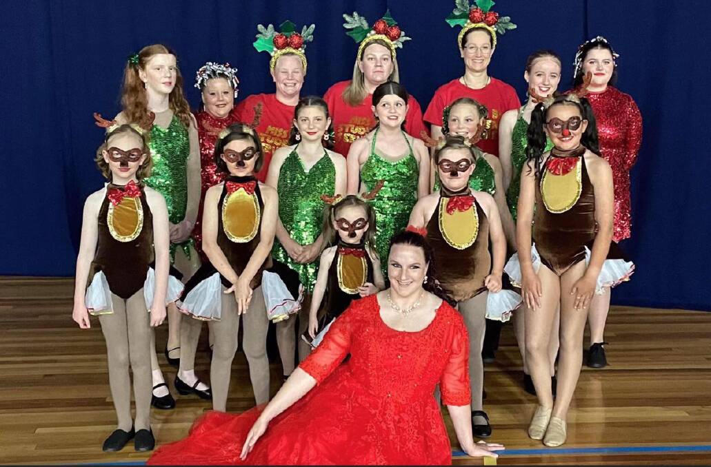 Catherine Connell from Miss B's Student Services with her performing arts students. Picture supplied