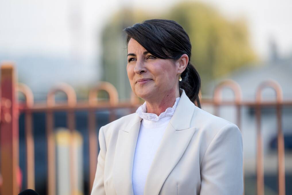 Minister of Education Jo Palmer outside Mowbray Heights Primary School. Picture by Phillip Biggs 