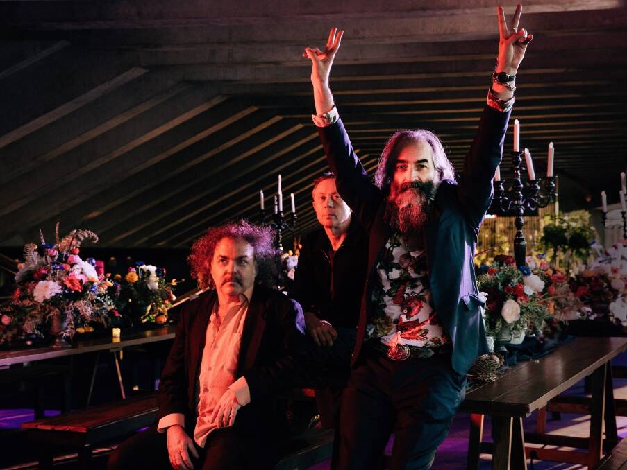 Dirty Three will play at the Odeon Theatre in Hobart on June 26. From left to right, drummer Jim White, guitarist Mick Turner and violinist Warren Ellis. Picture supplied