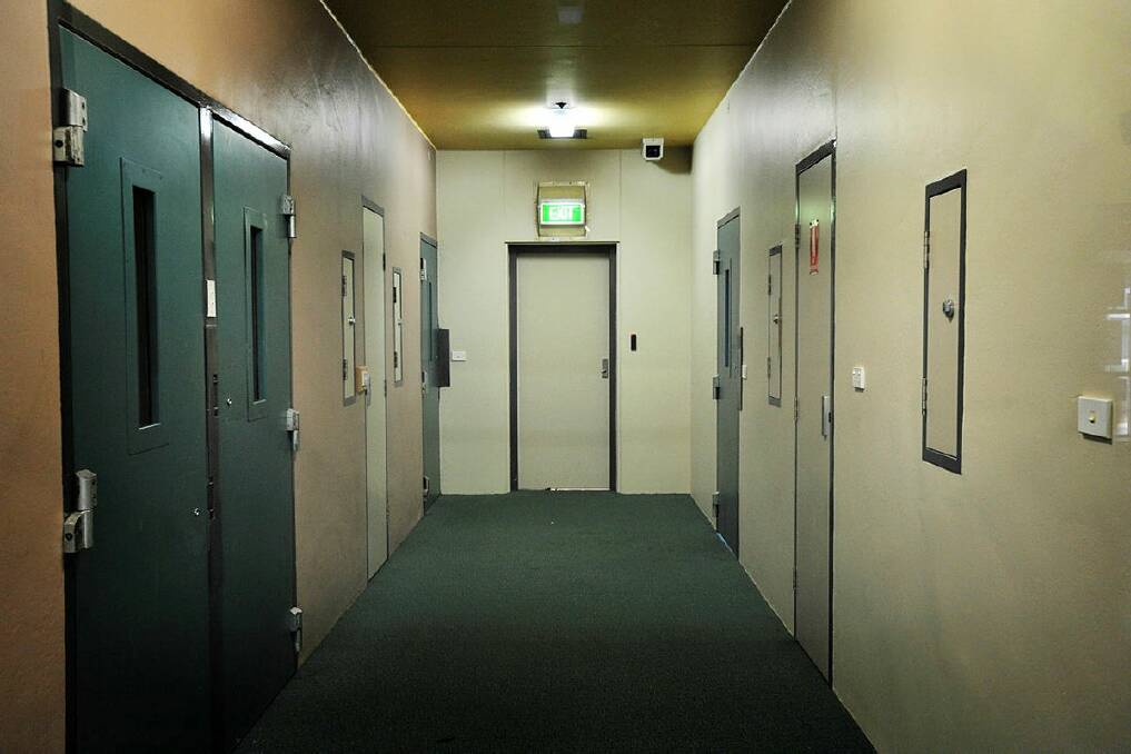 
Ashley Youth Detention Centre. The corridor to the residents rooms in the admissions block. Picture by Scott Gelston.
