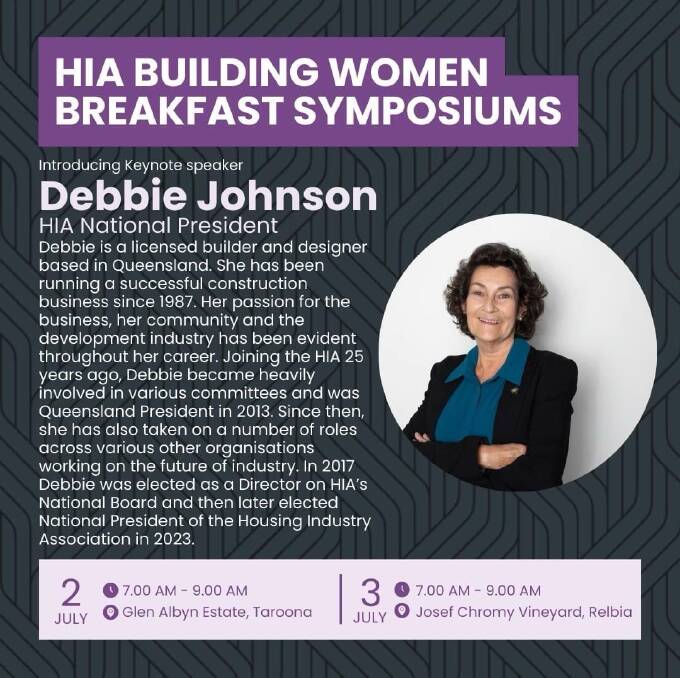 HIA Building Women Breakfast Symposiums flyer. Photo Supplied
