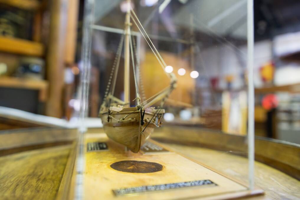 Model of the Norfolk (Matthew Flinders sailed on the real Norfolk from 1798-99 ) at the
Bass and Flinders Maritime Museum George Town. Picture by Phillip Biggs
