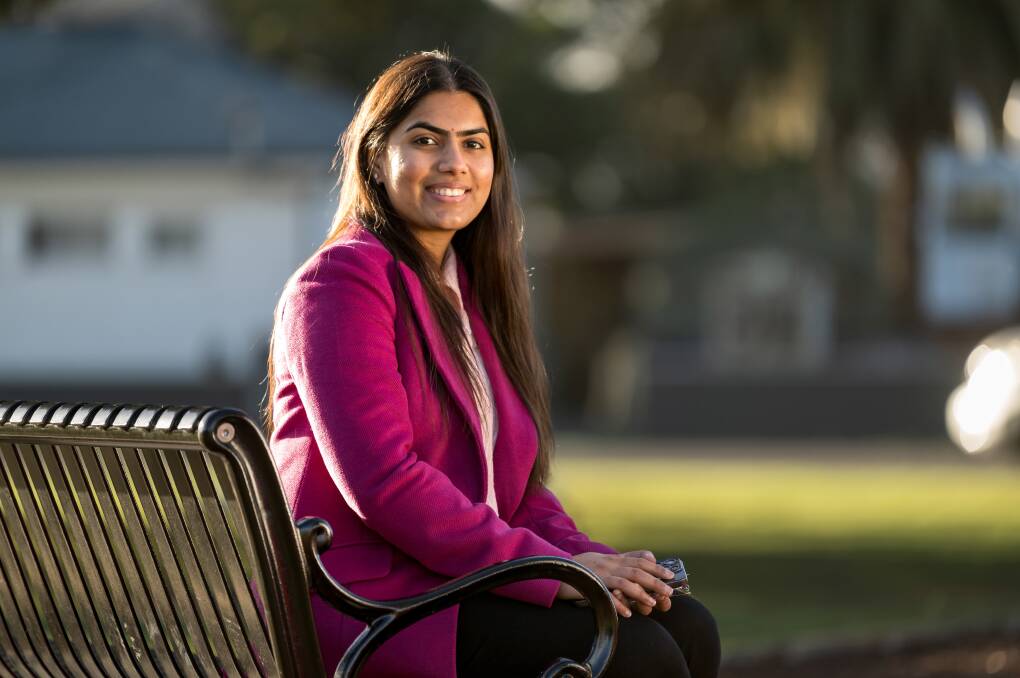 Ruchi Patel, formerly of Mumbai inn India, now of Launceston, pictured at the Perth train park during Peter Gutwein's walk from Burnie to Hobart. Picture by Phillip Biggs