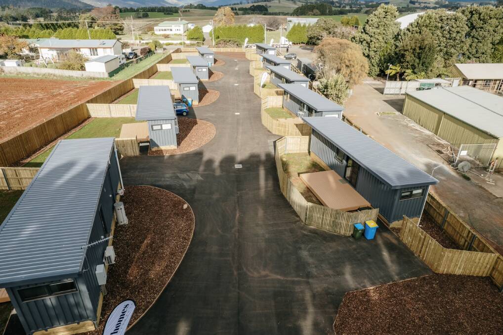 An aeriel view of the Tiny Homes at Scottsdale. Picture supplied by Nick Hanson.