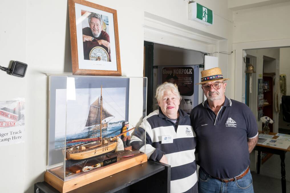 Bass and Flinders Maritime Museum Coordinator Margie Brophy and sailor and boat builder Craig Dixon in George Town. Two of the delegates heading to Donington in the UK in July. Picture by Phillip Biggs
