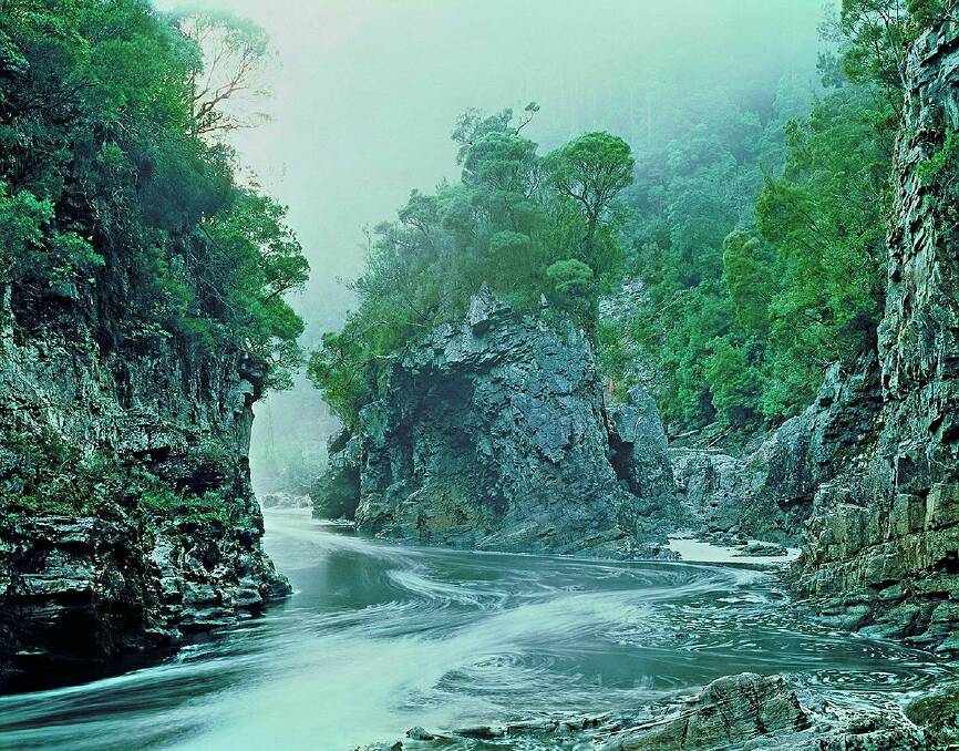 Morning Mist, Rock Island Bend, Franklin River, Franklin-Gordon Wild Rivers National Park, Tasmania. A file pic from 1980.