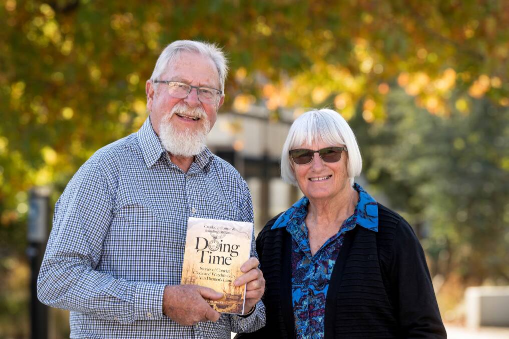 Author Julian Burgess and Launceston Historical Society president Marion Sargent.
Picture by Phillip Biggs.