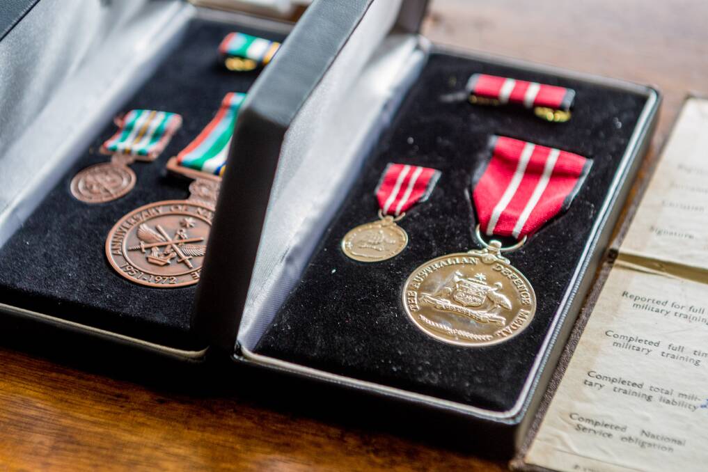 RETURNED: Geoff Cresswell finally got his medals for his National Service recently. Picture: Phillip Biggs.