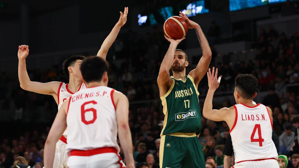 Jack McVeigh shoots against China on Tuesday night. Picture by Getty Images