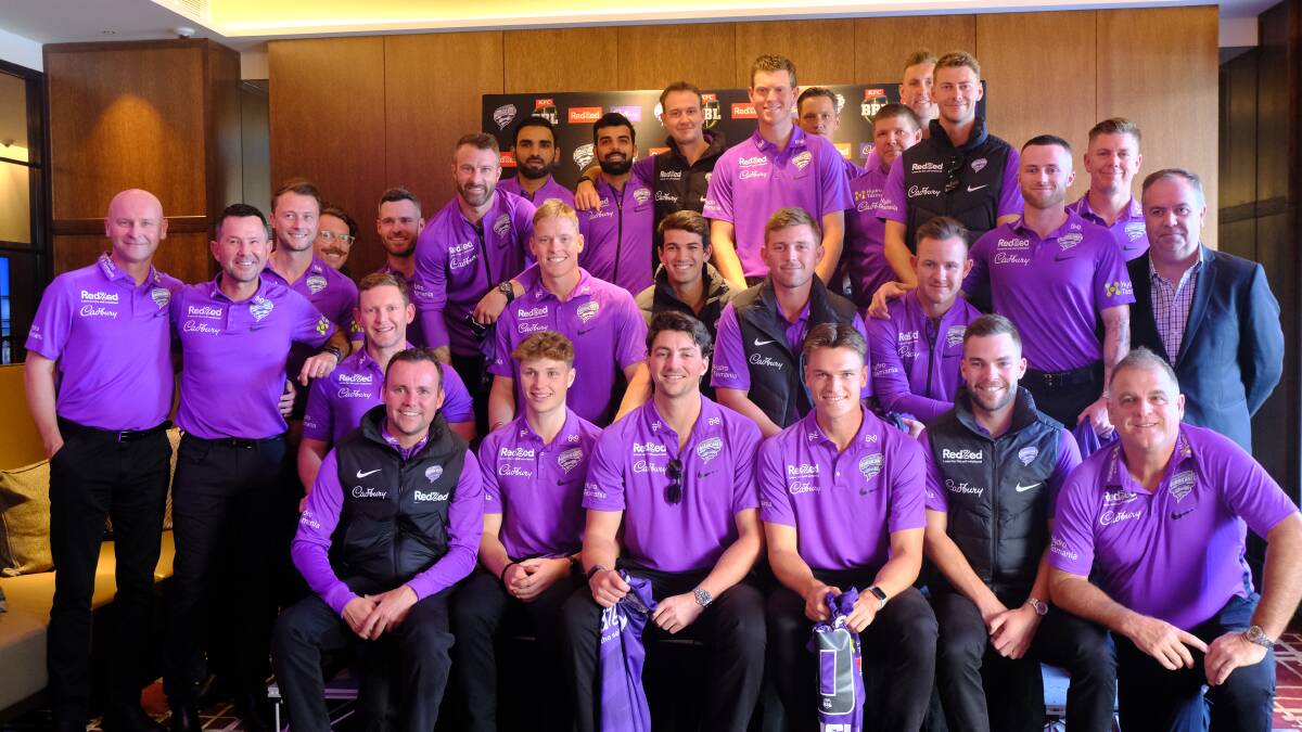 The Hobart Hurricanes' BBL12 squad at the organisation's season launch on Wednesday night. Picture by Cricket Tasmania