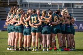 Tasmania's women's team ahead of their representative game on Saturday. Picture by Paul Scambler