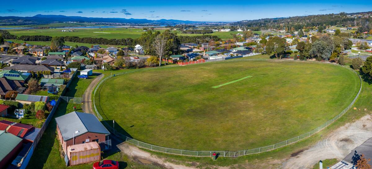 An aerial view of Legana Cricket Ground in 2020. Picture by Phillip Biggs