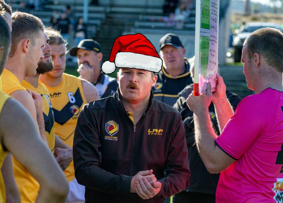 Longford coach Mitch Stagg gets into the festive spirit. Picture by Paul Scambler