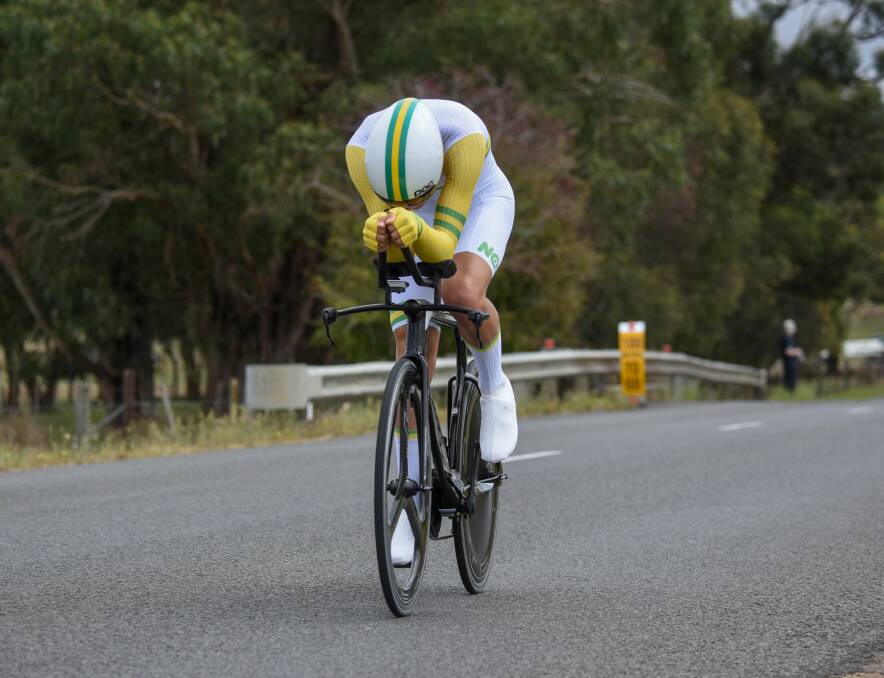 Talent: Luke Plapp, pictured at the Oceania road titles, won the Hobart Wheel. Picture: Paul Scambler