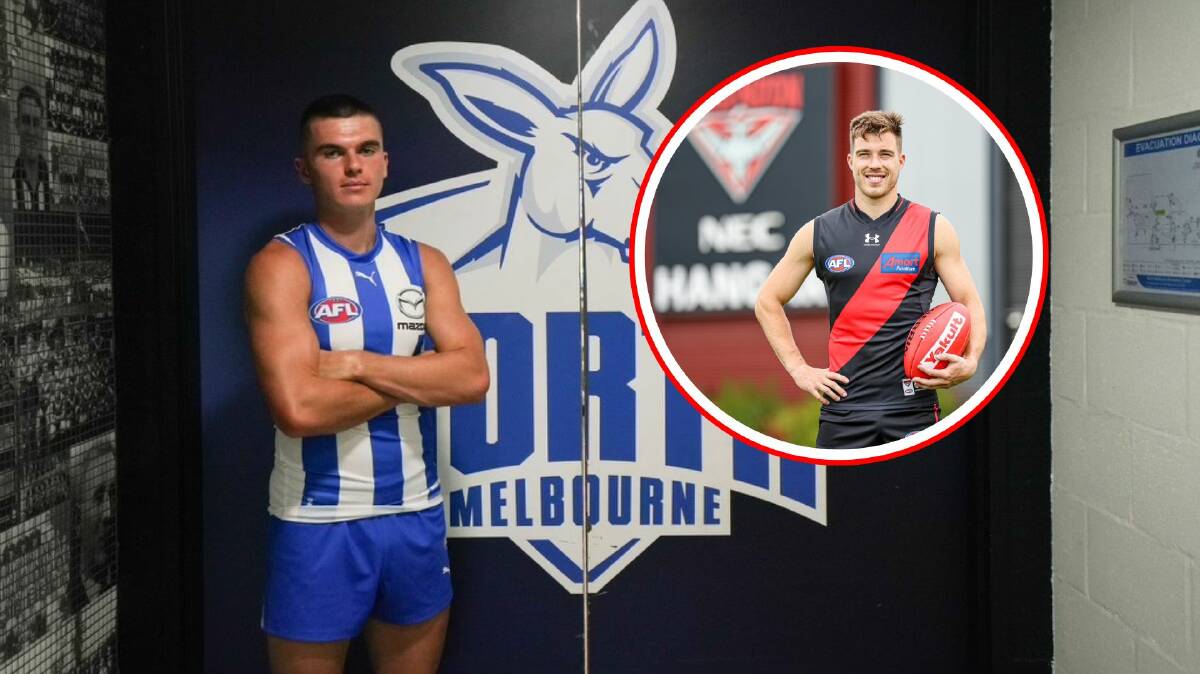 Colby McKercher and Zach Merrett. Pictures by North Melbourne and Essendon football clubs