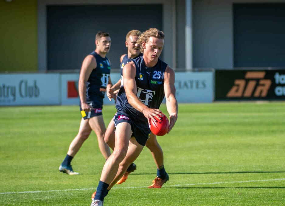 OPPORTUNITY TAKEN: Late inclusion Sam Foley kicked three goals and impressed his coach in the Blues' 17-point win. Picture: Paul Scambler