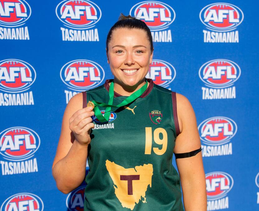 Scottsdale's Dearne Taylor was named best on ground for Tasmania. Picture by Solstice Digital