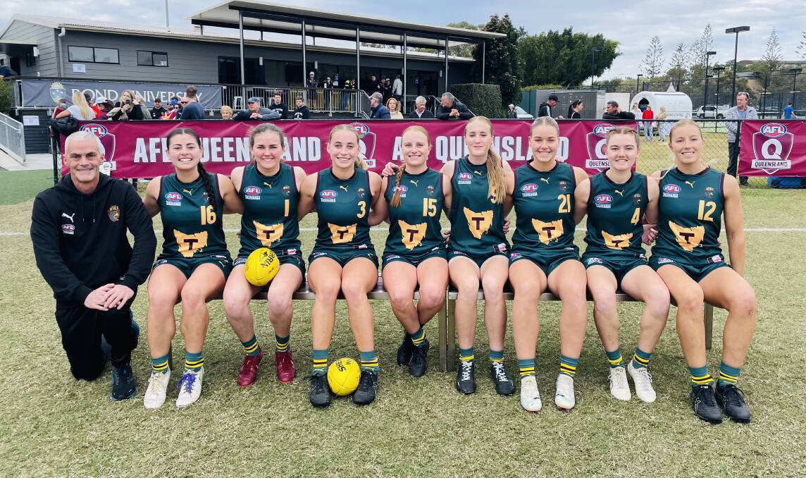 The NTFA's contingent in the Tasmanian women's team. Picture supplied