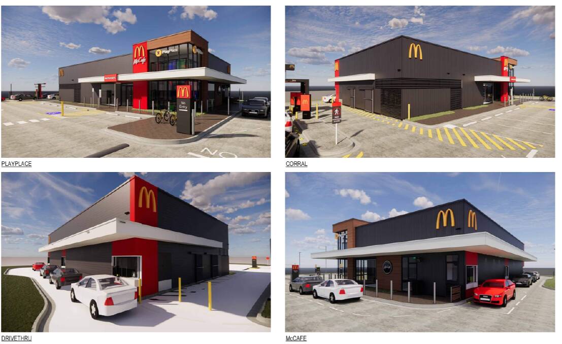 Renders of the proposed Prospect Vale McDonald's. Pictures by Meander Valley Council.