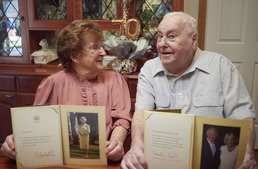 Shirley and Ronald Hill celebrated their 70th wedding anniversary last month. Picture by Rod Thompson 