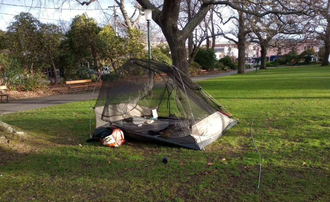 A tent in Princes Square. Picture by Charmaine Manuel