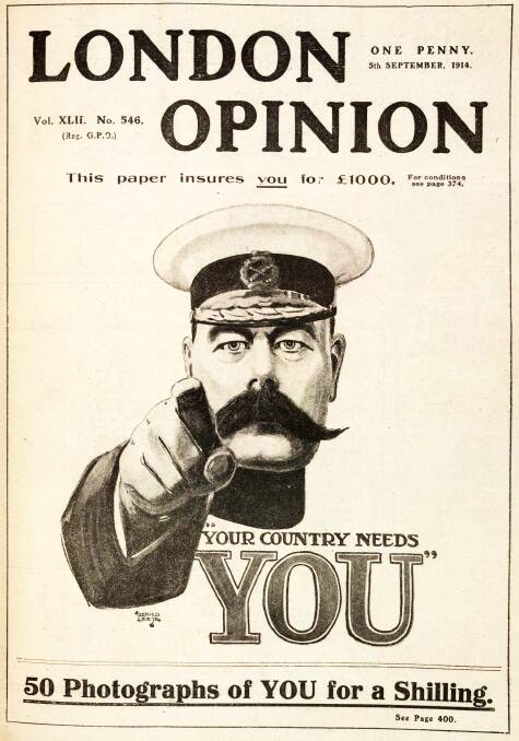 The famous poster of Lord Kitchener that we all know. It began as this front cover of the London Opinion magazine in 1914. Picture by London Opinion, September 5, 1914