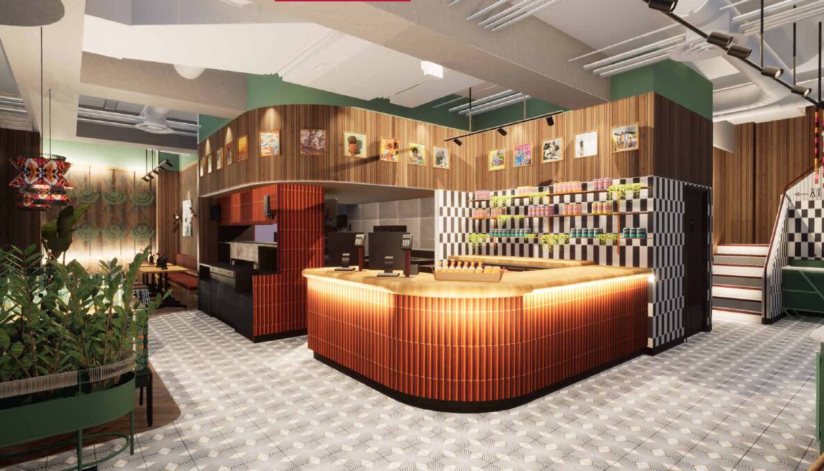 Renders of the new Nando's restaurant. Picture by City of Launceston/ supplied