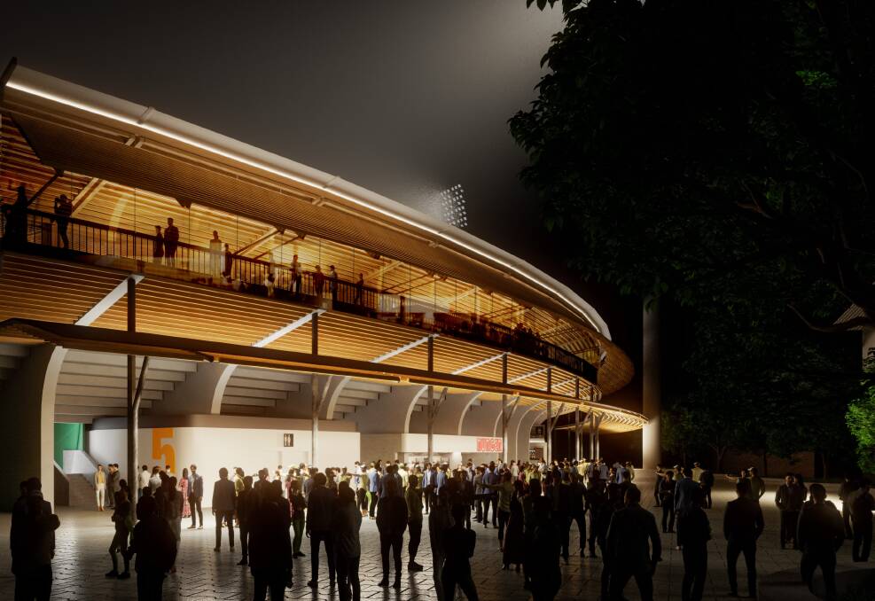 An early render of the new Eastern Stand at UTAS Stadium. 