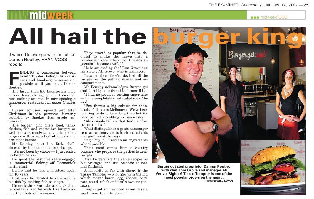 The Examiner's report on a brand-new Burger Got Soul in early 2007. 