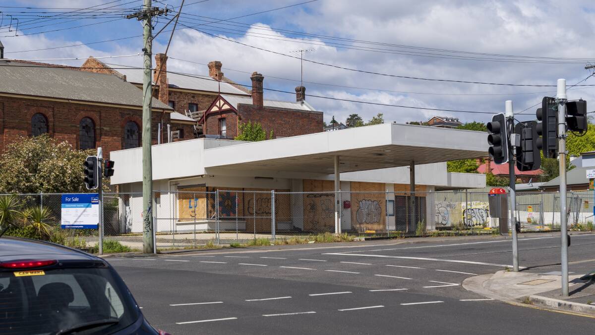 The former site of a Caltex petrol station, on the corners of Frederick and Charles streets, is up for sale. Picture by Phillip Biggs