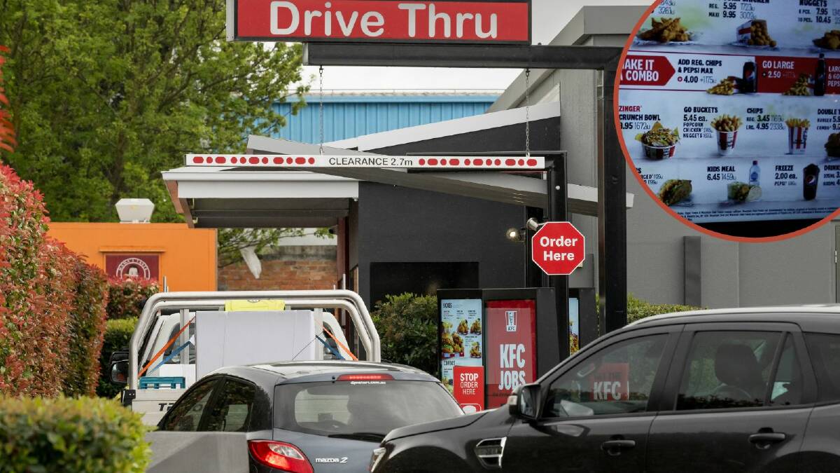 A KFC customer says drive-through menu pricing at a Launceston store has been inaccurate since late July. Pictures by Phillip Biggs, supplied