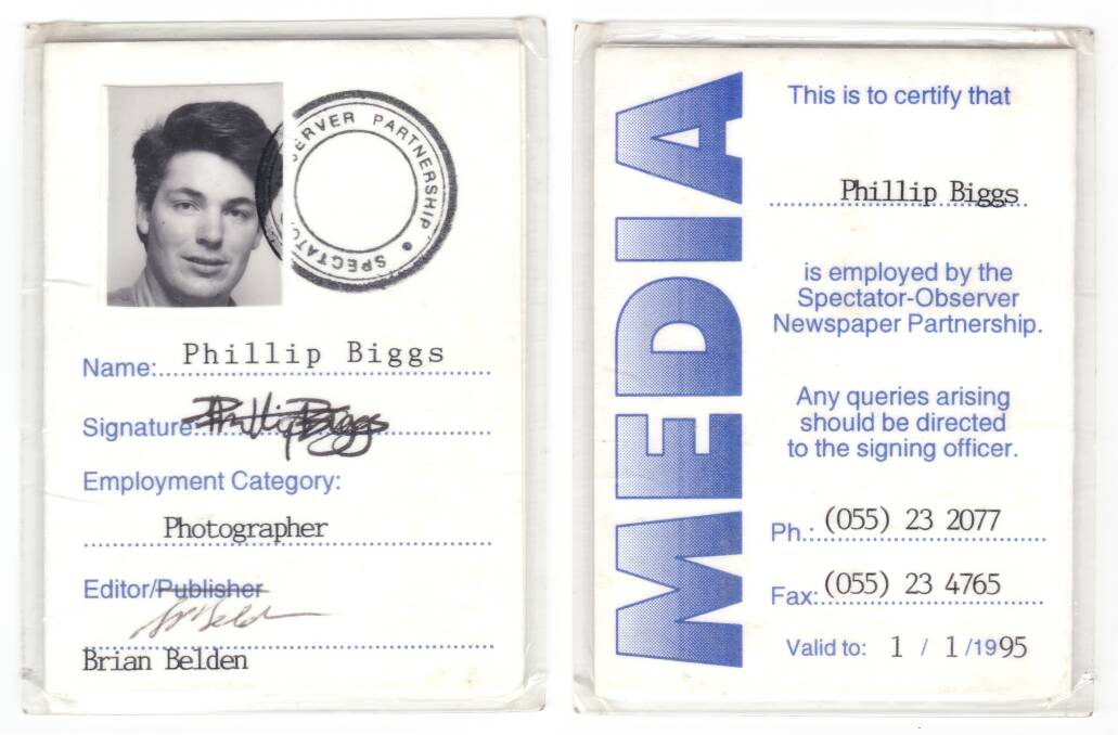 Portland Observer media pass, 1992.