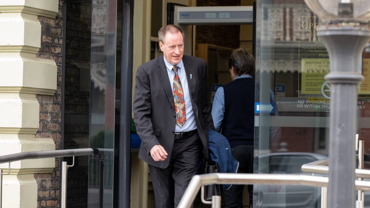 Tasmania Police ballistics expert Sergeant Gerard Dutton leaves the Supreme Court in Launceston. Picture Paul Scambler