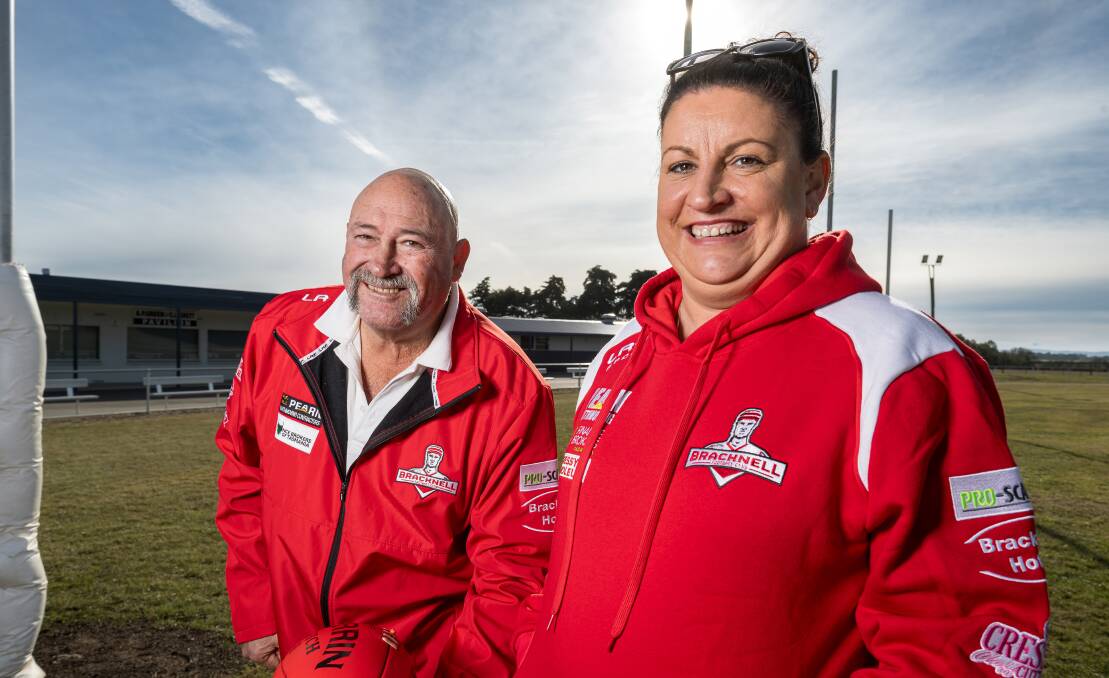 Former Cressy and Bracknell coach and player Leon Prewer and Bracknell Football Club secretary Nicole Jones at Cressy Recreation Ground on Thursday. Pictures by Phillip Biggs 