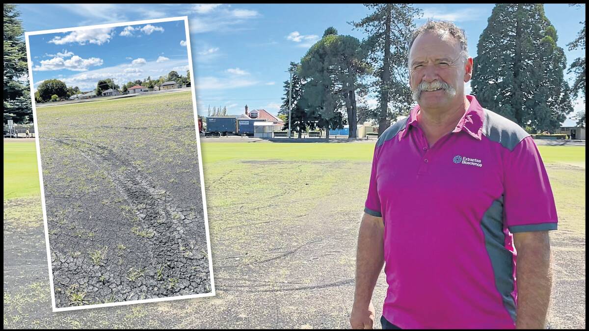 Westbury Shamrocks president and co-curator Michael Claxton has been helping repair the damage at Ingamells Oval this week. Pictures by Brian Allen 