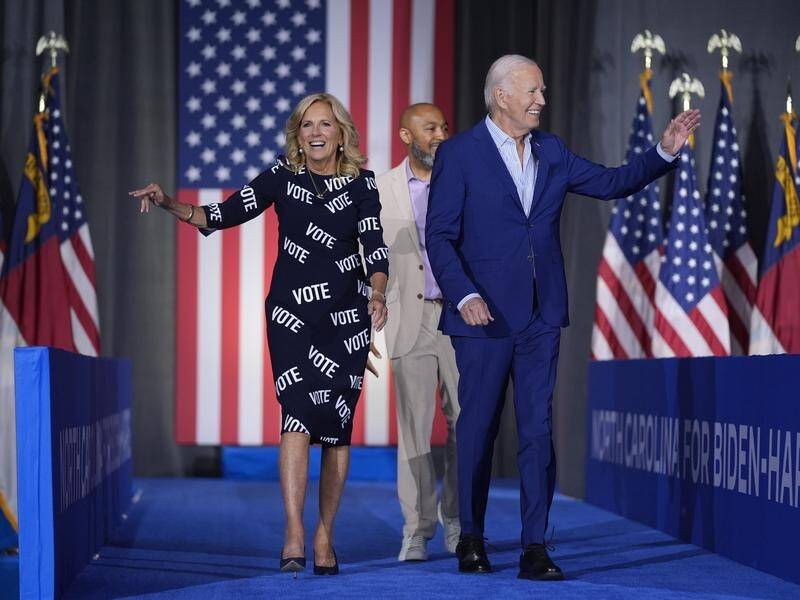 US President Joe Biden has told a rally "I don't debate as well as I used to" but aims to win. (AP PHOTO)