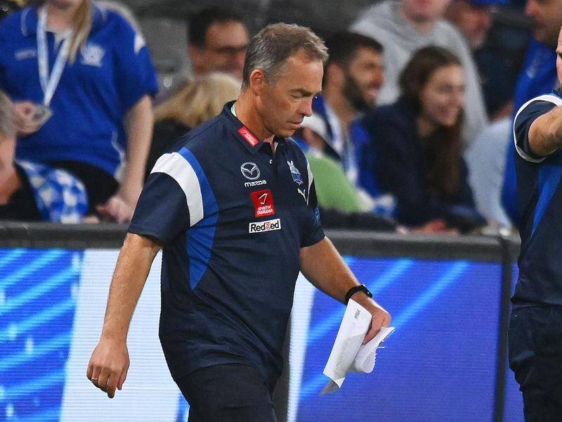 North Melbourne coach Alastair Clarkson believes his Kangaroos are close to an AFL win. (Morgan Hancock/AAP PHOTOS)
