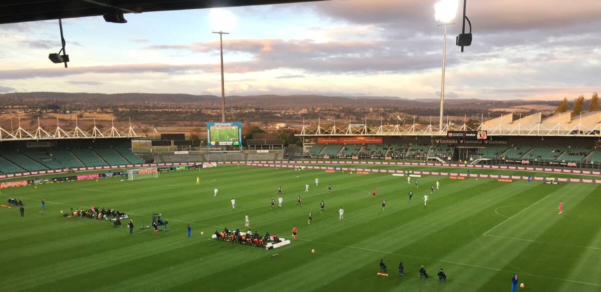 GOAL HUNGRY: UTAS Stadium stages A-League action between Western United and Central Coast Mariners. Picture: Rob Shaw