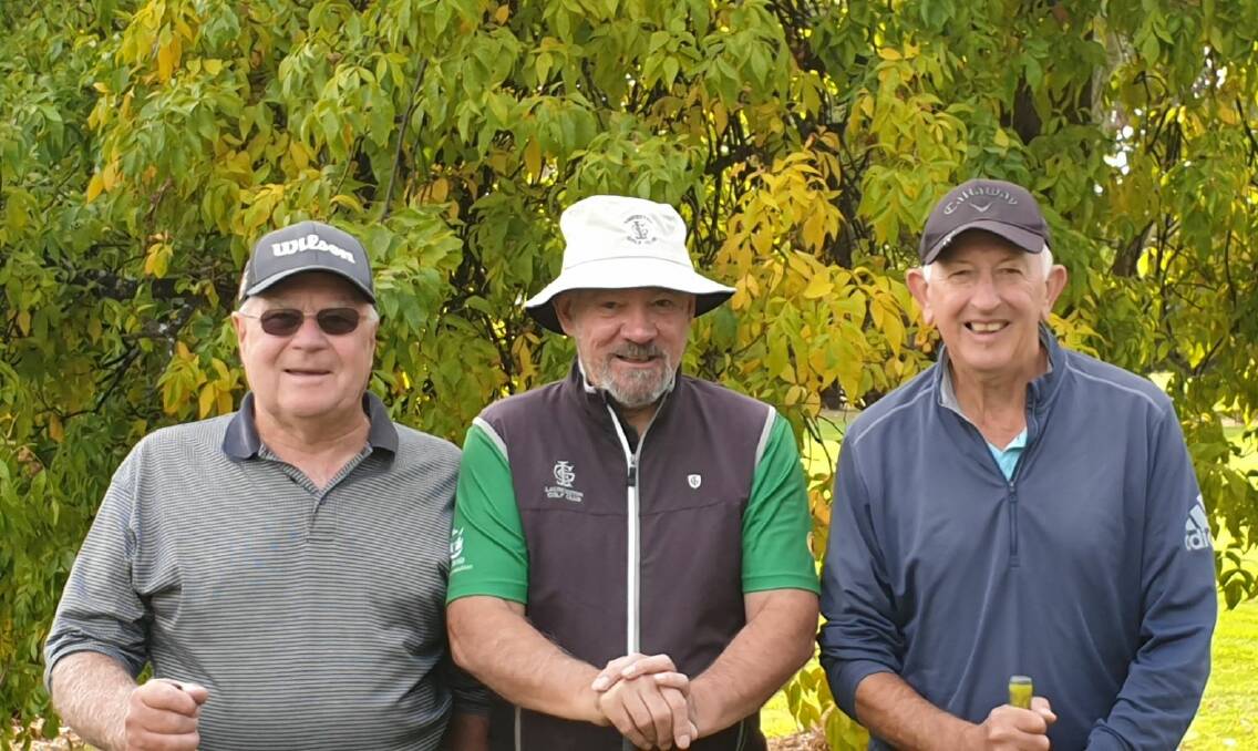DAY TRIP: Launceston players Rod Elmer, Rob Sindorff and Neil Heathcote on their visit to Thirlstane.