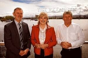 Mayoral candidates Albert van Zetten, Rosemary Armitage and Ted Sands in Launceston yesterday. Picture: PHILLIP BIGGS