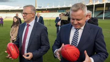 Prime Minister Anthony Albanese and Tasmanian Premier Jeremy Rockliff.
Picture by Phillip Biggs